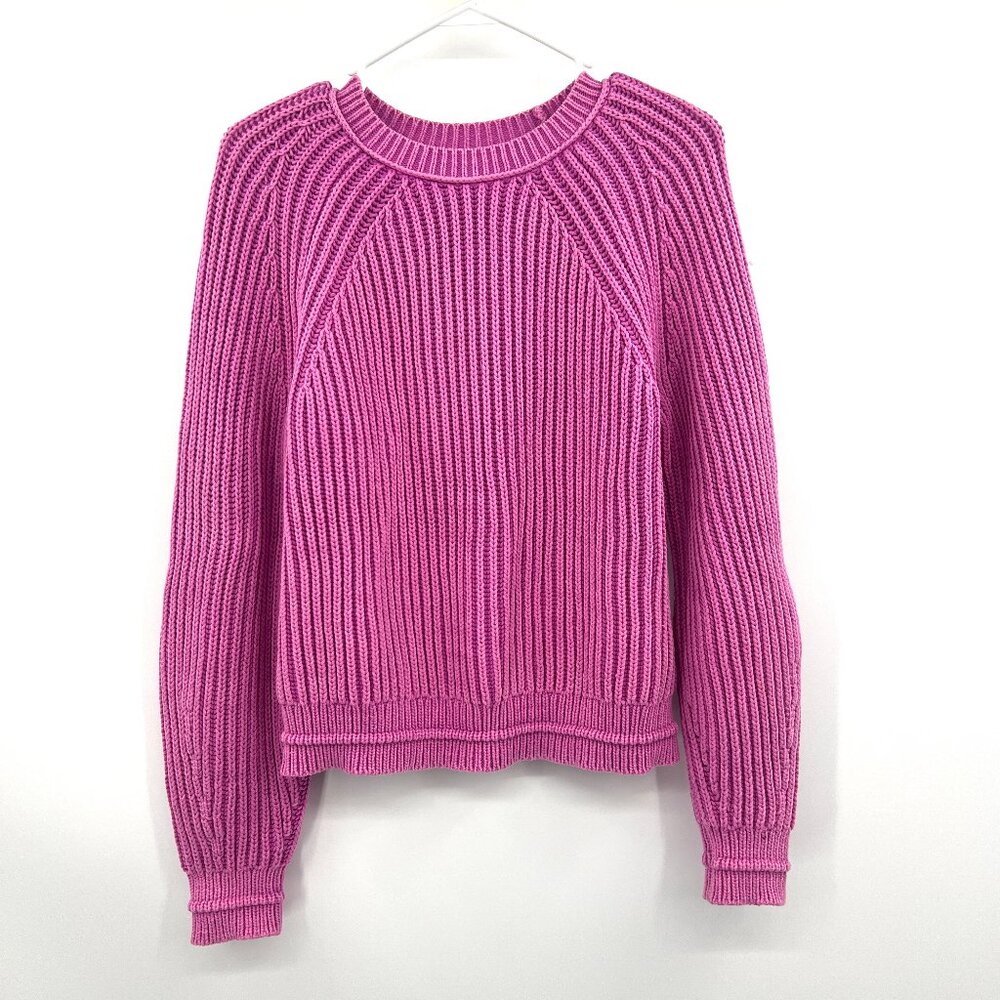 J.Crew Pink Cotton Ribbed Chunky Sweater Women's Medium